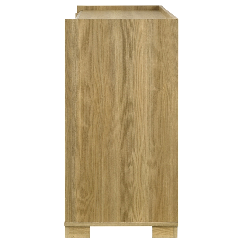 Pemberly Row 6-drawer Melamine Dresser with Metal Glides in Natural