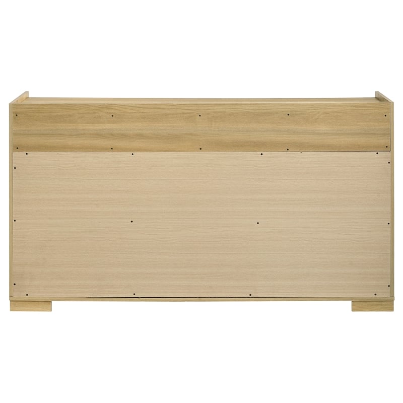 Pemberly Row 6-drawer Melamine Dresser with Metal Glides in Natural