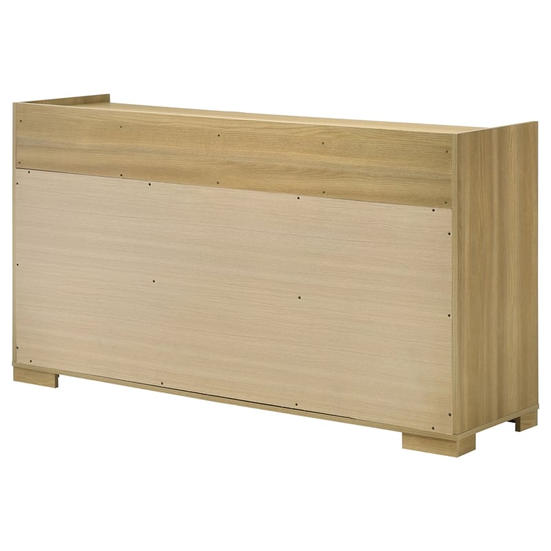 Pemberly Row 6-drawer Melamine Dresser with Metal Glides in Natural