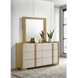 Pemberly Row 6-drawer Melamine Dresser and Mirror Set in Natural