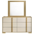 Pemberly Row 6-drawer Melamine Dresser and Mirror Set in Natural