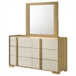 Pemberly Row 6-drawer Melamine Dresser and Mirror Set in Natural
