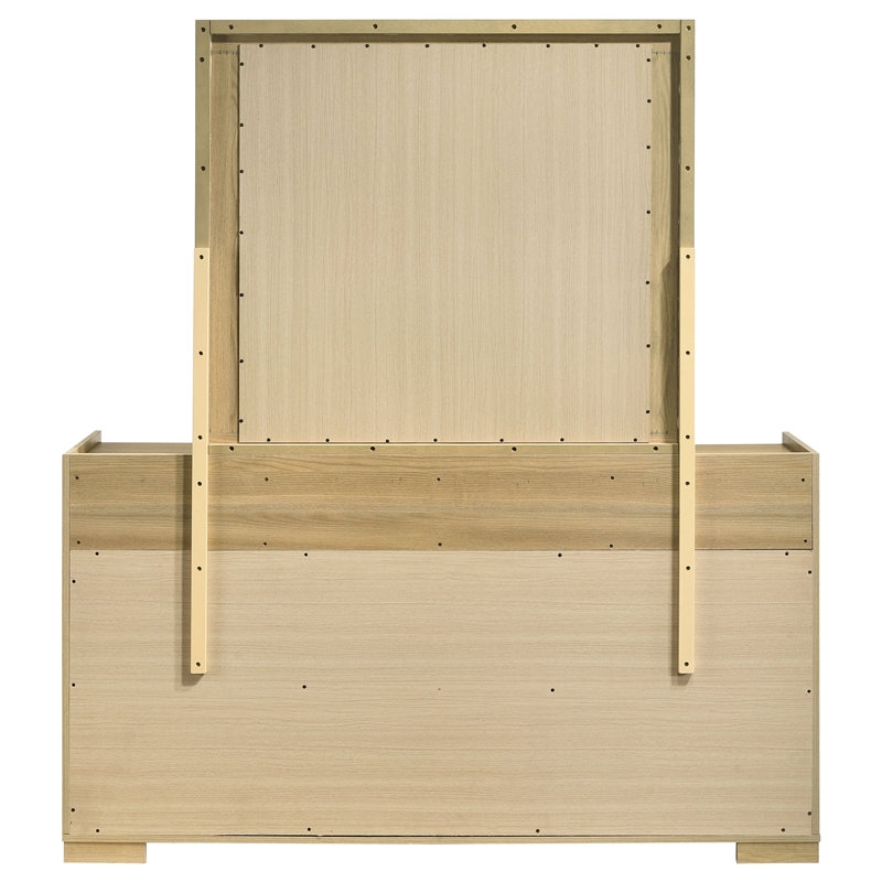 Pemberly Row 6-drawer Melamine Dresser and Mirror Set in Natural