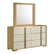 Pemberly Row 6-drawer Melamine Dresser and Mirror Set in Natural