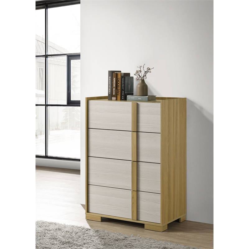 Pemberly Row 4-drawer Chest of Drawers with Metal Glides in Natural