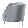 Pemberly Row Mid-Century Upholstered Channel Tufted Sofa in Grey