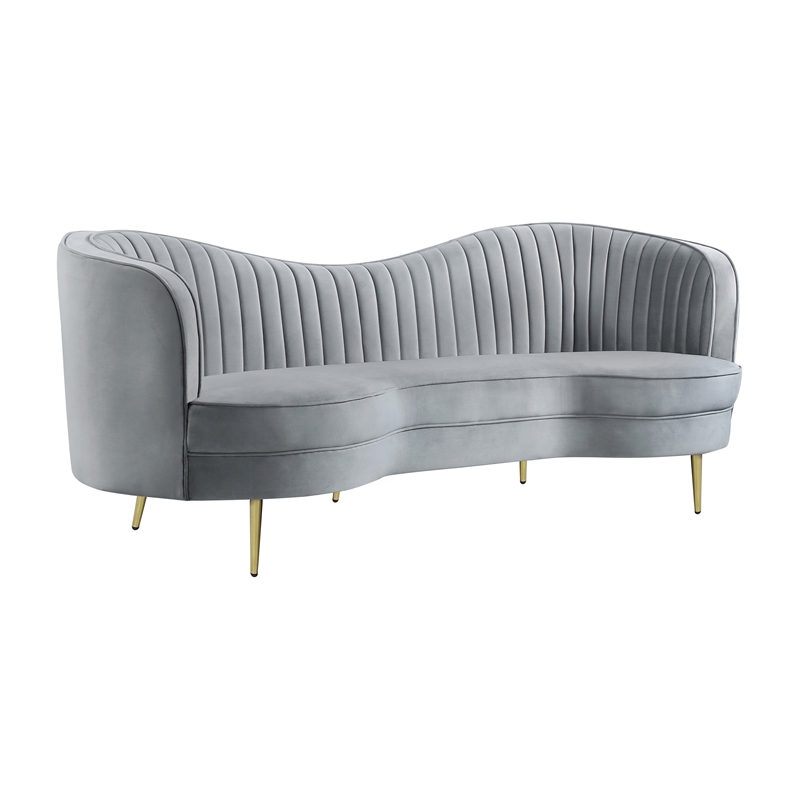 Pemberly Row 3-piece Upholstered Channel Tufted Sofa Set in Grey