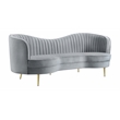 Pemberly Row 3-piece Upholstered Channel Tufted Sofa Set in Grey