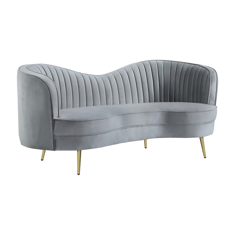 Pemberly Row 3-piece Upholstered Channel Tufted Sofa Set in Grey