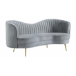 Pemberly Row 3-piece Upholstered Channel Tufted Sofa Set in Grey