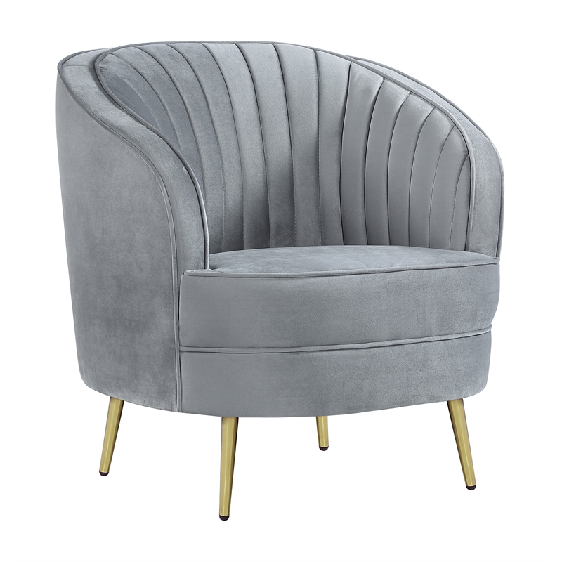 Pemberly Row 3-piece Upholstered Channel Tufted Sofa Set in Grey