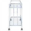 Pemberly Row 2-tier Rectangular Glass Shelf Metal Bar Cart in Chrome