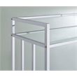Pemberly Row 2-tier Rectangular Glass Shelf Metal Bar Cart in Chrome
