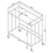 Pemberly Row 2-tier Rectangular Glass Shelf Metal Bar Cart in Chrome