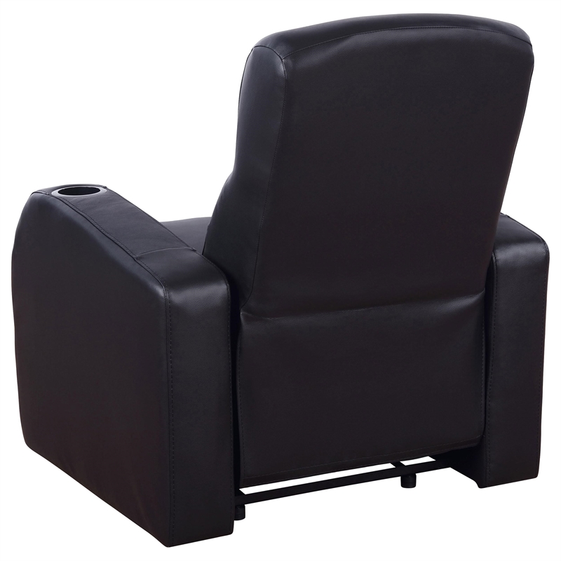 Pemberly Row 3-piece Leather Home Theater Seating Set with 3 Recliners