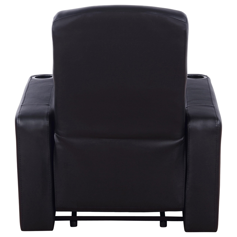 Pemberly Row 3-piece Leather Home Theater Seating Set with 3 Recliners