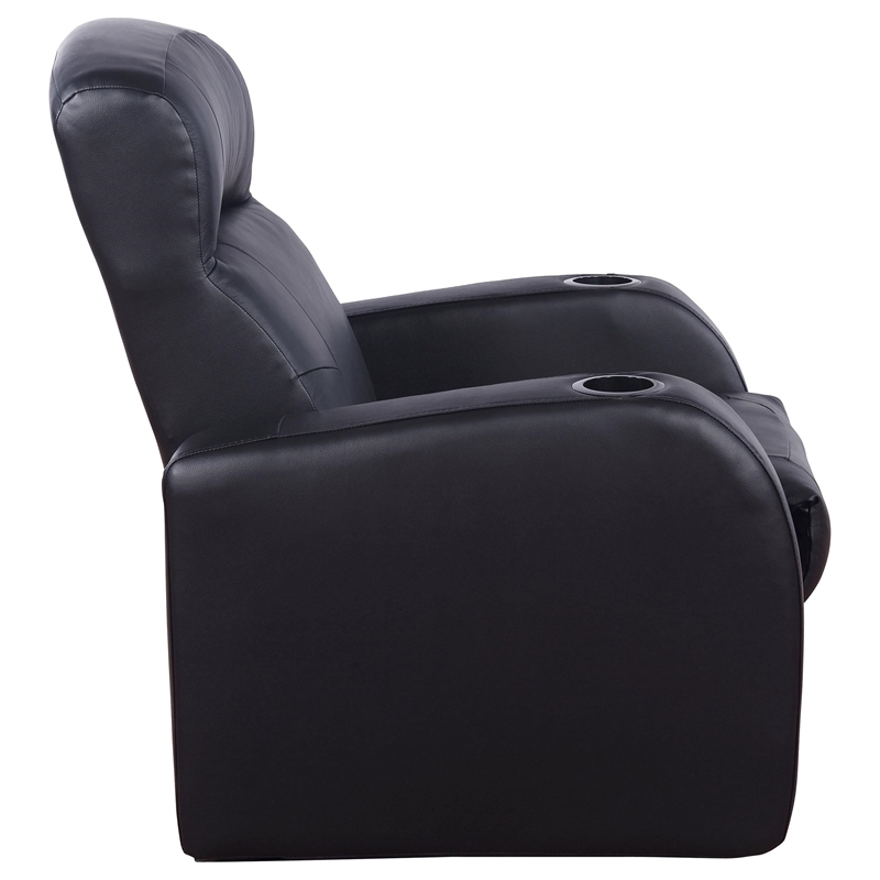 Pemberly Row 3-piece Leather Home Theater Seating Set with 3 Recliners
