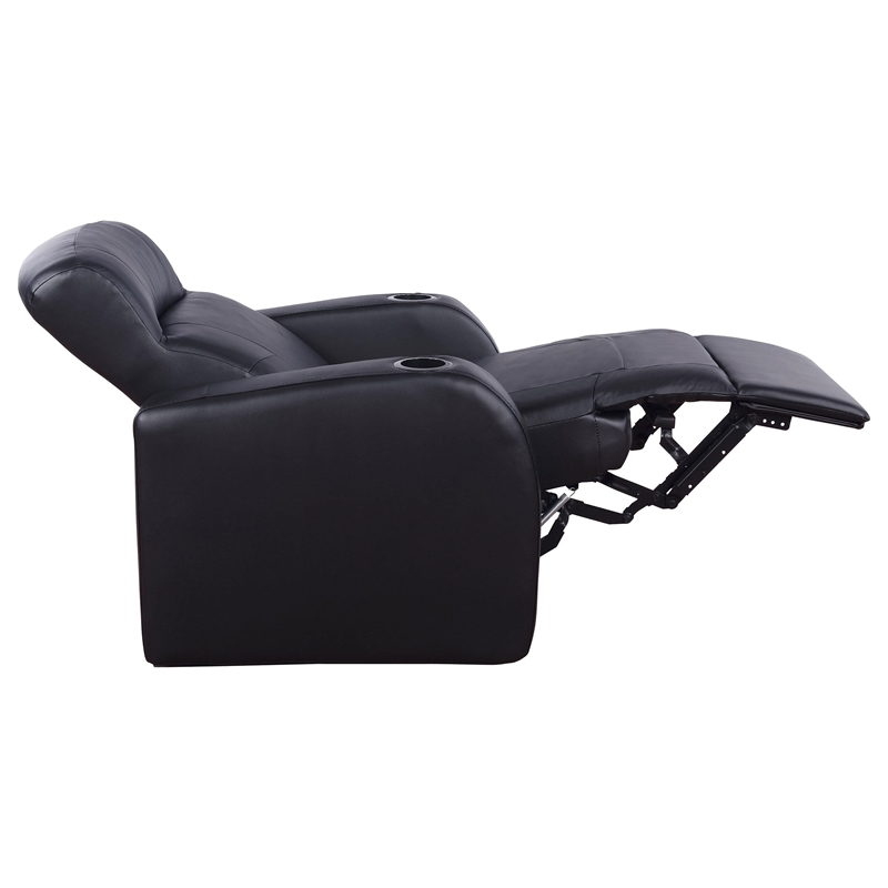 Pemberly Row 3-piece Leather Home Theater Seating Set with 3 Recliners