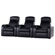 Pemberly Row 3-piece Leather Home Theater Seating Set with 3 Recliners