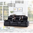 Pemberly Row 3-piece Leather Home Theater Seating Set with 3 Recliners