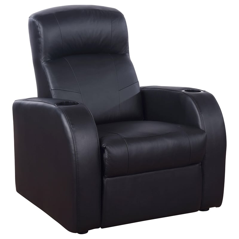 Pemberly Row 3-piece Leather Home Theater Seating Set with 3 Recliners