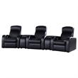 Pemberly Row 5-piece Leather Home Theater Seating Set with 2 Consoles