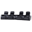 Pemberly Row 5-piece Leather Home Theater Seating Set with 1 Console