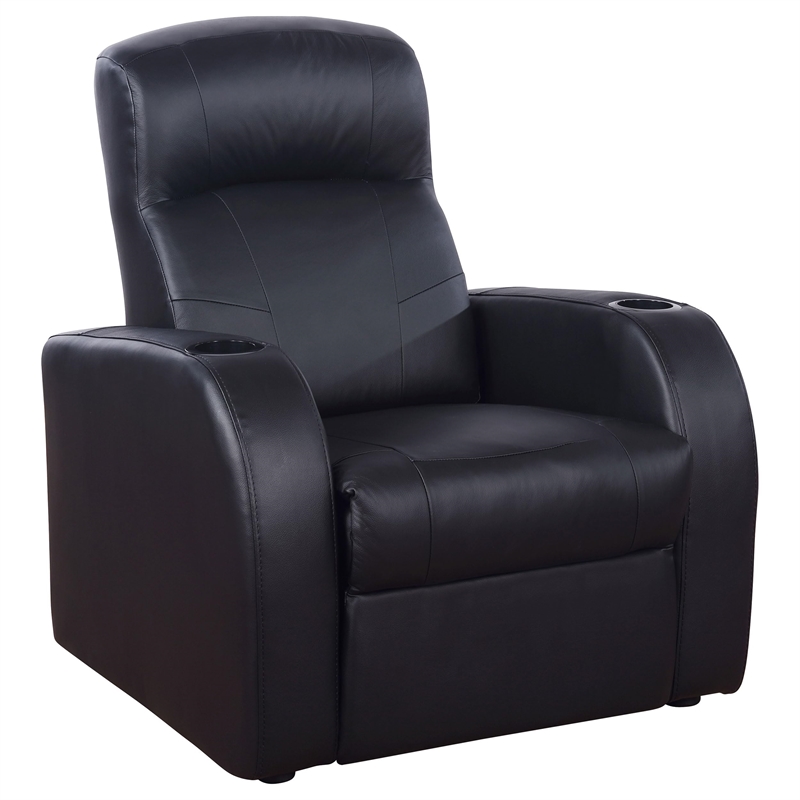 Pemberly Row 5-piece Leather Home Theater Seating Set with 1 Console