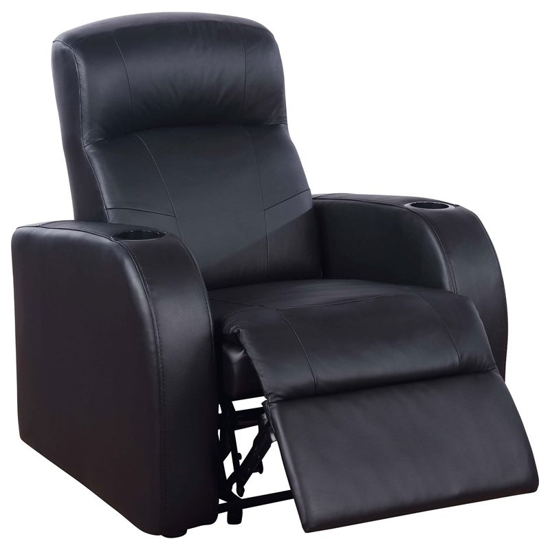 Pemberly Row 5-piece Leather Home Theater Seating Set with 1 Console