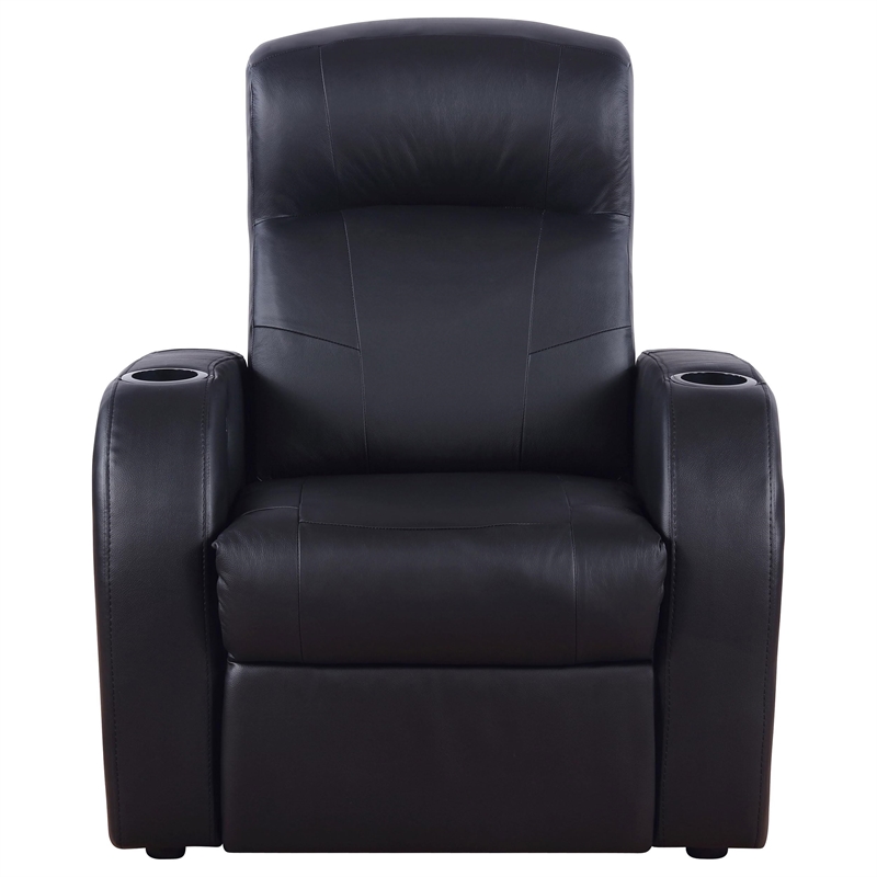 Pemberly Row 5-piece Leather Home Theater Seating Set with 1 Console