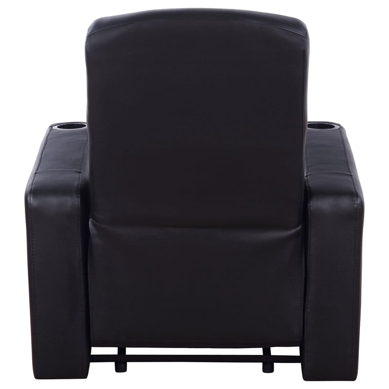 Pemberly Row 7-piece Leather Home Theater Seating Set with 2 Consoles