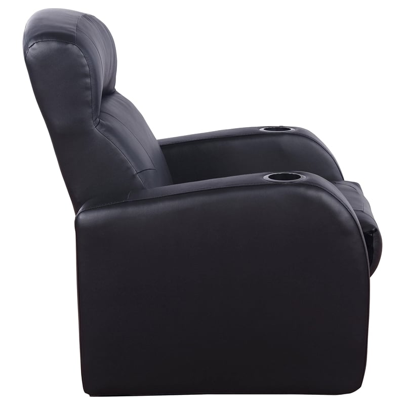 Pemberly Row 7-piece Leather Home Theater Seating Set with 2 Consoles