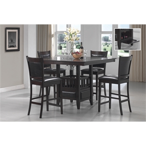 Pemberly Row 5-piece Square Counter Height Dining Set in Espresso