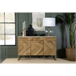 Pemberly Row 3-door Contemporary Wood Accent Cabinet in Natural/Gold