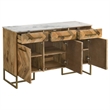 Pemberly Row 3-door Contemporary Wood Accent Cabinet in Natural/Gold