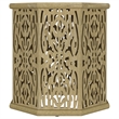 Pemberly Row Octagonal Solid Mango Wood Side Table in Natural Brown