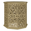 Pemberly Row Octagonal Solid Mango Wood Side Table in Natural Brown