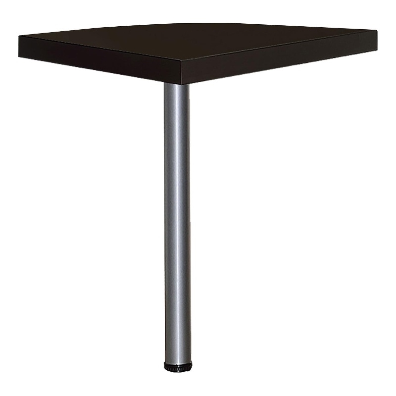 Pemberly Row Square Wood Top Corner Table in Cappuccino and Silver
