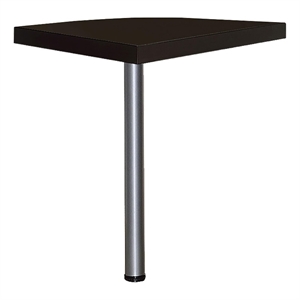 Pemberly Row Square Wood Top Corner Table in Cappuccino and Silver