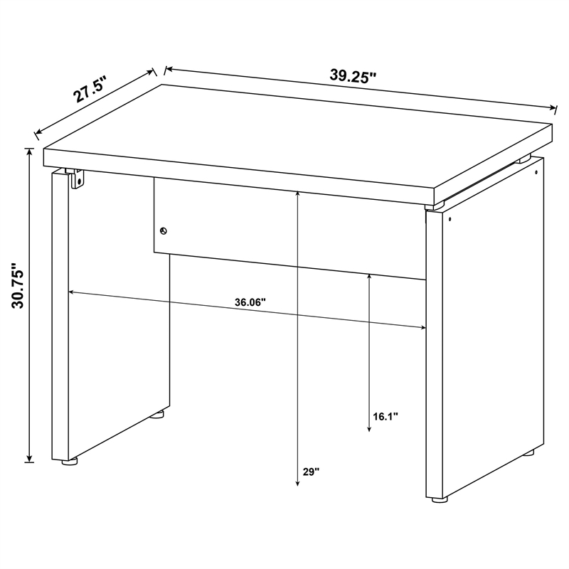Pemberly Row 39-inch Engineered Wood Writing Desk in Cappuccino