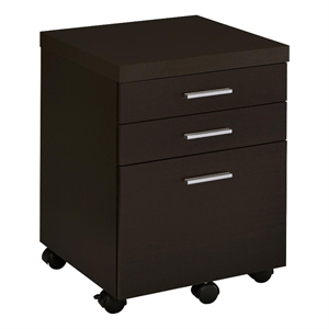 Pemberly Row 3-drawer Home Office Mobile File Cabinet in Cappuccino