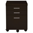 Pemberly Row 3-drawer Home Office Mobile File Cabinet in Cappuccino