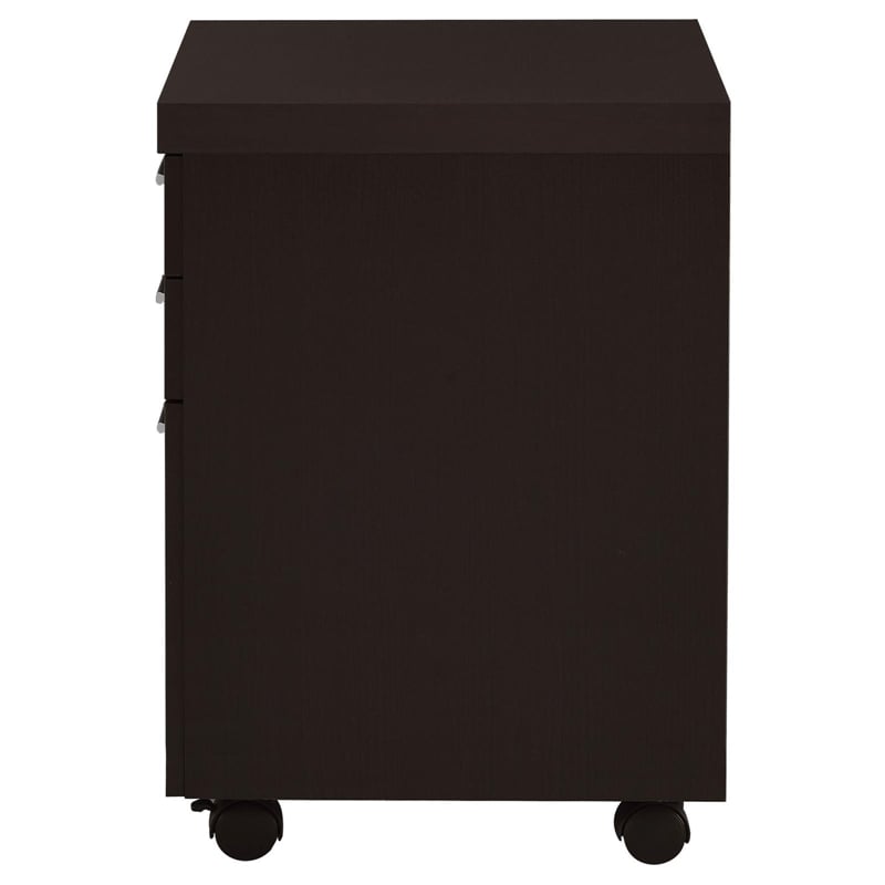 Pemberly Row 3-drawer Home Office Mobile File Cabinet in Cappuccino