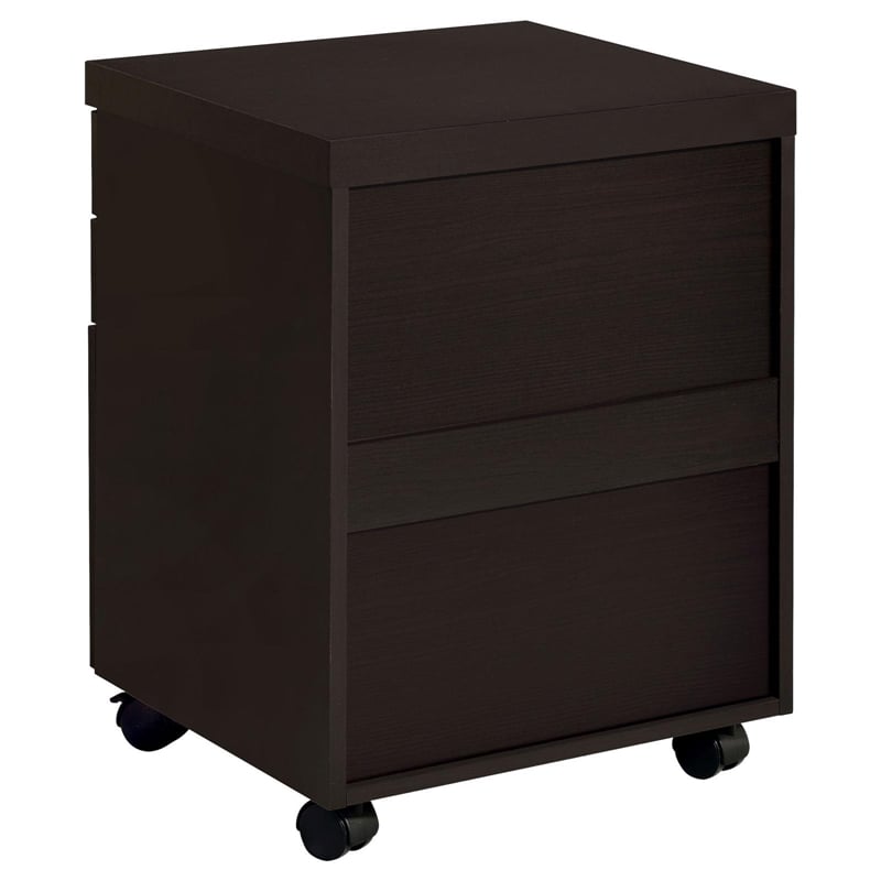 Pemberly Row 3-drawer Home Office Mobile File Cabinet in Cappuccino
