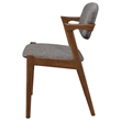 Pemberly Row Padded Wood Dining Arm Chair Set of 2 in Dark Walnut