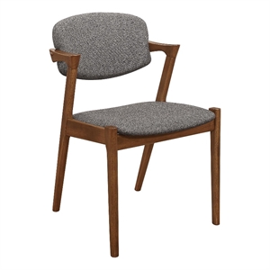 Pemberly Row Padded Wood Dining Arm Chair Set of 2 in Dark Walnut