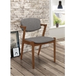 Pemberly Row Padded Wood Dining Arm Chair Set of 2 in Dark Walnut