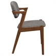 Pemberly Row Padded Wood Dining Arm Chair Set of 2 in Dark Walnut