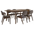 Pemberly Row 7-piece Rectangular Dining Table Set in Dark Walnut