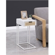 Pemberly Row 1-drawer Radio Weave Cane Metal Side Table in White